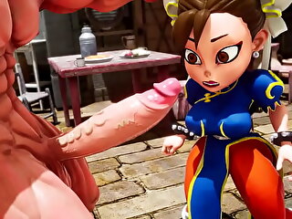 ChunLi in all directions heavy fight(street bouncer parody)